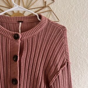 Women's Free People Brown Ribbed Sweater